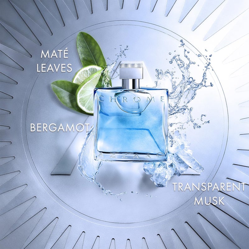 Azzaro Chrome Eau de Toilette - Fresh Aquatic Mens Cologne - Citrus, Woody, Musky Fragrance -Fresh Everyday Wear - Classic Summer Beach Scent - Luxury Perfumes for Men - Travel Size, 1.6 Fl. Oz - Image 2